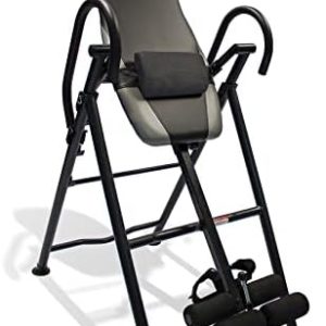 Body Vision IT9550 Deluxe Inversion Table with Adjustable Head Pillow & Lumbar Support Pad, Gray - Heavy Duty up to 250 lbs