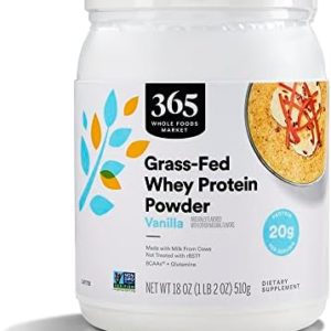 365 by Whole Foods Market, Vanilla Grass Fed Whey Protein, 18 Ounce