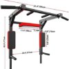 syzythoy Multifunctional Wall Mounted Pull Up Bar Chin Up bar,Dip Station for Home Gym,Indoor Workout,Support to 440Lbs - Image 4