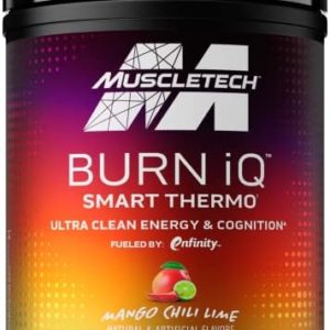 MuscleTech Burn iQ Smart Thermo Supplement Fueled with Paraxanthine Enhanced Energy & Cognition for Men and Women Mango Chili Lime (50 Servings)