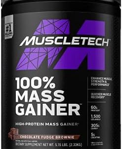 Mass Gainer | MuscleTech 100% Mass Gainer Protein Powder | Protein Powder for Muscle Gain | Whey Protein + Muscle Builder | Weight Gainer Protein Powder | Creatine Supplements | Chocolate, 5.15 lbs