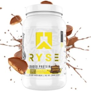 Ryse Loaded Protein Powder | 25g Whey Protein Isolate & Concentrate | with Prebiotic Fiber & MCTs | Low Carbs & Low Sugar | 27 Servings (Peanut Butter Cup)