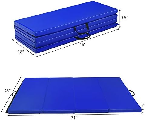 Giantex 6'x4'x2 Gymnastics Mat, Folding Anti-Tear Tumbling Mat w/Carrying Handles, Hook and Loop Fastener, Lightweight Gymnastics Panel Mat, Folding Exercise Aerobics Mats for Gym Home - Image 7