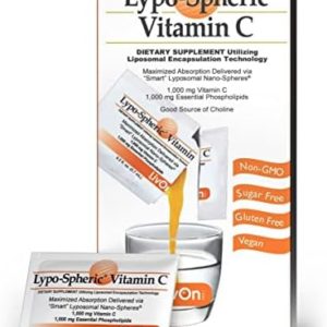 LivOn Laboratories Lypo–Spheric Vitamin C – 1 Carton (30 Packets) – 1,000 mg Vitamin C & 1,000 mg Essential Phospholipids Per Packet – Liposome Encapsulated for Improved Absorption – 100% Non–GMO