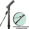 Beston Footcare Folding Cane - Foldable Walking Cane for Men, Women - Fold-up, Collapsible, Lightweight, Adjustable, Portable Hand Walking Stick - Balancing Mobility Aid - Sleek, Comfortable T Handles - Image 3