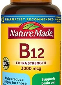 Nature Made Extra Strength Vitamin B12 3000 mcg, Dietary Supplement for Energy Metabolism Support, 60 Softgels, 60 Day Supply, Gluten free, No Artificial Flavors