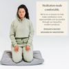Mindful & Modern Bamboo Bench and Zabuton Meditation Mat Bundle - Small Kneeling Meditation Bench with Locking Magnetic Hinges - Wooden Kneeling Ergonomic Bamboo Seiza and Mat for Meditation - Image 8
