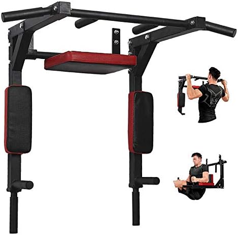 PLKO Wall Mount Pull Up Bar Wall Mounted Body Press Pull Up Bar Gym Chin-Up for Upper Body Workout