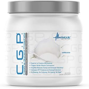 Metabolic Nutrition, CGP, Creatine Glycerol Phosphate, 100% Micronized Creatine Powder, Pre Intra Post Workout Supplement, Unflavored, 400 Grams