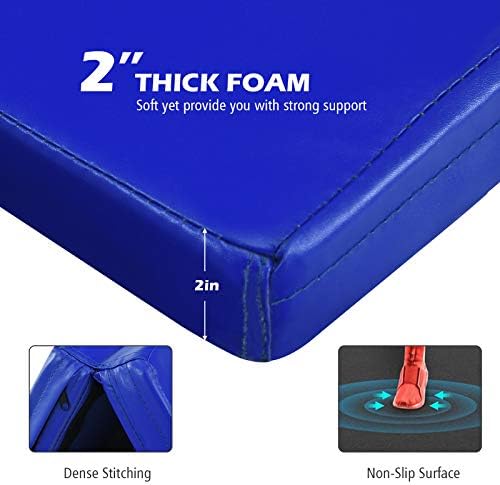 Giantex 6'x4'x2 Gymnastics Mat, Folding Anti-Tear Tumbling Mat w/Carrying Handles, Hook and Loop Fastener, Lightweight Gymnastics Panel Mat, Folding Exercise Aerobics Mats for Gym Home - Image 6