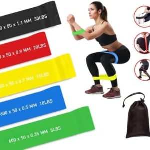 Exercise Bands Resistance and Carry Bag-Resistance Bands for Physical Therapy-Strength Training-Pack of 5 Different Resistance Levels- Resistance Bands for Home Gym Exercise Workout Women adn Men