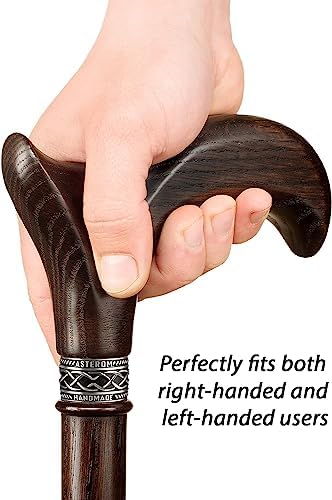 Handmade Ergonomic Walking Cane for Men and Women - Stylish Derby Oak Wood Cane - Cool Walking Stick - Image 2