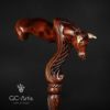 Bull Head Wood Carved Walking Stick Cane Ergonomic Palm Grip Buffalo Handle Wooden for Men Women Brown - Image 6