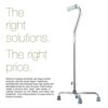 Days Quad Cane with Wide Base, Limited Mobility Aid for Elderly and Handicapped, Walking Stick with 4 Feet for Motor Control and Stability, Walk Assist with Slip Resistant Rubber Tips for Traction - Image 2