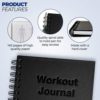 Whole Armour Fitness / Hardcover Workout Journal / Fitness Log for Men & Women Black A5 - Image 4
