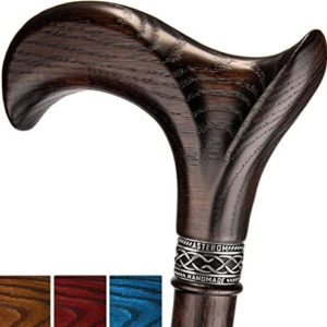 Handmade Ergonomic Walking Cane for Men and Women - Stylish Derby Oak Wood Cane - Cool Walking Stick