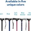 Carex Soft Grip Walking Cane - Height Adjustable Cane With Wrist Strap - Latex Free Soft Cushion Handle, Metallic Blue - Image 7