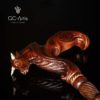 Bull Head Wood Carved Walking Stick Cane Ergonomic Palm Grip Buffalo Handle Wooden for Men Women Brown - Image 8