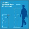 Carex Soft Grip Walking Cane - Height Adjustable Cane With Wrist Strap - Latex Free Soft Cushion Handle, Metallic Blue - Image 3