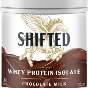 SHIFTED Whey Protein Isolate Powder - 25g Protein, 12g EAA, 5.5g BCAA - 100% Whey Isolate Protein Powder to Promote Muscle Growth and Post Workout Recovery (Chocolate Milk)