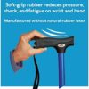 Carex Soft Grip Walking Cane - Height Adjustable Cane With Wrist Strap - Latex Free Soft Cushion Handle, Metallic Blue - Image 2