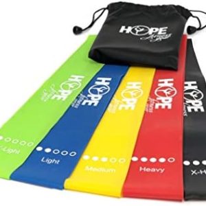 Hope Fitness Gear, Resistance Bands, Exercise Bands, Booty Bands, Loop Resistance Bands, Set of 5 with Carry Bag and EBook Exercise Guide