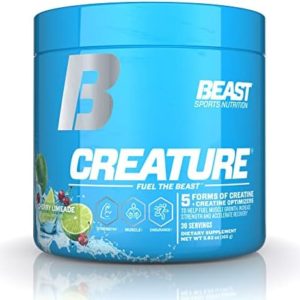 Beast Sports Nutrition Creature, Cherry Limeade - 30 Servings - 5 Forms of Creatine + Creatine Optimizers - Improve Strength, Muscle Tone, Endurance, Recovery & Energy Production