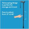 Carex Soft Grip Walking Cane - Height Adjustable Cane With Wrist Strap - Latex Free Soft Cushion Handle, Metallic Blue - Image 4