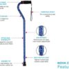 Designer Walking Cane with Offset Handle, Lightweight Adjustable Walking Stick with Carrying Strap, “Maui Flowers Design - Image 4