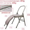 Yoga Chair Yoga Auxiliary Chair Flexibility Strength Training Tool with Lumbar Back Support for Iyengar Balance Training with Free Resistance Bands, Figure 8 Resistance Band, Chair Legs Caps, Grey - Image 2