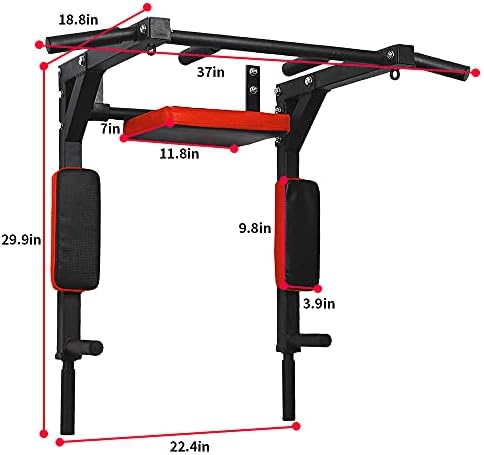 PLKO Wall Mount Pull Up Bar Wall Mounted Body Press Pull Up Bar Gym Chin-Up for Upper Body Workout - Image 3