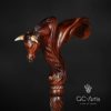 Bull Head Wood Carved Walking Stick Cane Ergonomic Palm Grip Buffalo Handle Wooden for Men Women Brown - Image 9