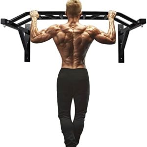 MKSY Wall Mounted Pull up Bar Multifunctional Chin up Bar Strength Training Pull-up Bar for Indoor Home Gym Fitness, Supports to 440 Lbs