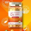 Carlyle Vitamin D3 1000iu Gummies | 90 Count | Vegetarian, Non-GMO, and Gluten Free Vitamin D Supplement | Natural Pineapple Flavor - Image 5