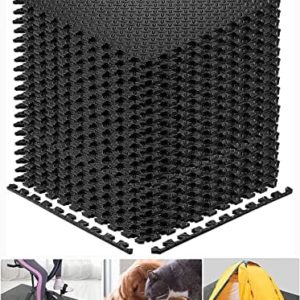 Walsai Exercise Mats Puzzle Foam Mats Gym Flooring Mat Cover 20 SQ.FT Interlocking Foam Mats with EVA Foam Floor Tiles for Home Gym Equipment Workouts Black