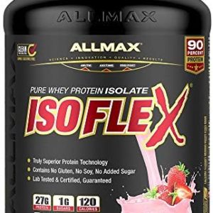 ALLMAX Nutrition - ISOFLEX Whey Protein Powder, Whey Protein Isolate, 27g Protein, Strawberry, 5 Pound