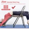 Yoga Chair Yoga Auxiliary Chair Flexibility Strength Training Tool with Lumbar Back Support for Iyengar Balance Training with Free Resistance Bands, Figure 8 Resistance Band, Chair Legs Caps, Grey - Image 5