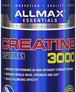 ALLMAX Nutrition - Creatine Monohydrate, Micronized Creatine Powder for Strength and Muscle Recovery, Gluten Free & Fast Absorbing, 120 Capsules