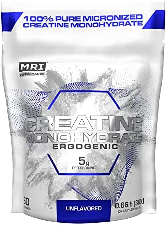 MRI Performance Creatine Monohydrate Powder 5g,100% Pure Micronized Creatine Supplement, Muscle Growth & Recovery, Build Muscle, Increase Strength, Performance, Endurance, 300g, 60 Serv, Unflavored