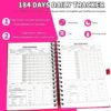 𝟐𝟎𝟐𝟑 𝐍𝐞𝐰 Hardcover Fitness Journal Workout Journal For Women, Xummero 12 Month Calendar A5 Workout Log Book Workout Planner Gym Journal 53 Weeks Shape Graph Health Tracker (Pink) - Image 6