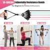 Resistance Bands with Handles for Women, 5 Level Exercise Bands Workout Bands for Physical Therapy, Yoga, Pilates, Door Anchor, Storage Pouch - Image 2
