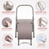 Yoga Chair Yoga Auxiliary Chair Flexibility Strength Training Tool with Lumbar Back Support for Iyengar Balance Training with Free Resistance Bands, Figure 8 Resistance Band, Chair Legs Caps, Grey - Image 3