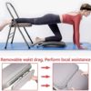 Yoga Chair Yoga Auxiliary Chair Flexibility Strength Training Tool with Lumbar Back Support for Iyengar Balance Training with Free Resistance Bands, Figure 8 Resistance Band, Chair Legs Caps, Grey - Image 4