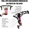 BESTHLS Wall Mounted Pull Up Bar and Dip Station, Heavy Duty Wall Mount Pull-up Chin Up Bar Multifunctional Home Gym Workout Indoor Exercise Equipment Support to 440 Lbs - Image 2