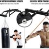 BESTHLS Wall Mounted Pull Up Bar and Dip Station, Heavy Duty Wall Mount Pull-up Chin Up Bar Multifunctional Home Gym Workout Indoor Exercise Equipment Support to 440 Lbs - Image 3