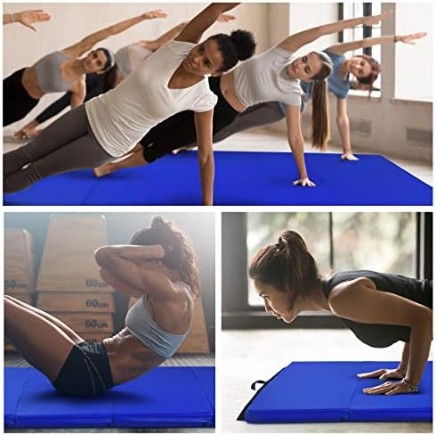 Giantex 6'x4'x2 Gymnastics Mat, Folding Anti-Tear Tumbling Mat w/Carrying Handles, Hook and Loop Fastener, Lightweight Gymnastics Panel Mat, Folding Exercise Aerobics Mats for Gym Home - Image 2