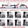 Yoga Chair Yoga Auxiliary Chair Flexibility Strength Training Tool with Lumbar Back Support for Iyengar Balance Training with Free Resistance Bands, Figure 8 Resistance Band, Chair Legs Caps, Grey - Image 7