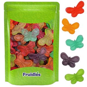 Large Butterflies Gummi Candy, Assorted Fruit Flavors Gummies, Allergy Friendly, Non-GMO, No Artificial Sweeteners Gummy (Half-Pound)