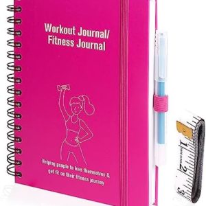 𝟐𝟎𝟐𝟑 𝐍𝐞𝐰 Hardcover Fitness Journal Workout Journal For Women, Xummero 12 Month Calendar A5 Workout Log Book Workout Planner Gym Journal 53 Weeks Shape Graph Health Tracker (Pink)