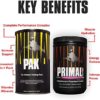 Animal Pak 44 and Primal Pre Workout Stack - Multivitamin and Mineral Vitamin Tablets Plus Focus, Pumps and Energy with Hydration Preworkout Electrolyte Powder - Image 2
